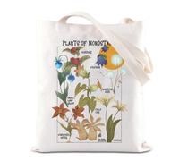 Genshin Mondstadt Flower Merch Anime Lover Gift Genshin Character Cosplay Gift Anime Video Game Inspired Tote Bag (Plants of)