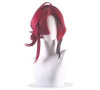 Genshins Impacts Shikanoin Heizou Red Anime Cosplay Wig Synthetic Wigs for Halloween Cosplay Party