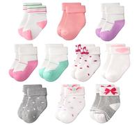 GENTABY 10 Pack Baby Socks - Cotton Thermal Terry Newborn Socks for Winter, Cozy Warm Infant Sock 1-3 Years with Cute Bow Patterns