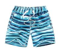 GENTABY Boys Beach Shorts, Kids Swimming Trunks with Mesh Lining 3-14 Year | Toddler Board Quick Dry Funny Printed Green/Blue/Shark/Splicing/Orange Swim Shorts