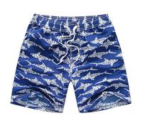 GENTABY Boys Beach Shorts, Kids Swimming Trunks with Mesh Lining 3-14 Year | Toddler Board Quick Dry Funny Printed Green/Blue/Shark/Splicing/Orange Swim Shorts