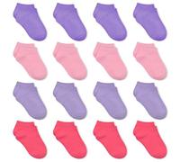 GENTABY Girls Socks Running Trainer Ankle Athletic Socks - Toddler Low Cut Socks Multi Solid Color 16 Pairs Sports Socks for 1-2 Years Baby Girls