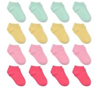 GENTABY Girls Socks Running Trainer Ankle Athletic Socks - Toddler Low Cut Socks Multi Solid Color 16 Pairs Sports Socks for 7-10 Years Baby Girls