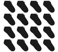 GENTABY Kids Trainer Socks Boys Girls - Black White Toddler Ankle Socks16 Pairs Low Cut Athletic Socks Sports Running for 4-7 Years Boys School Durable Socks