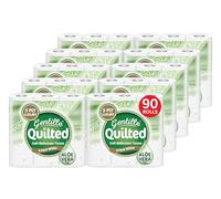 Gentille Quilted Aloe Vera Bathroom Tissue | Luxury 3-Ply Toilet Paper | Soft, Strong, & Sustainable | Made in The UK (90)