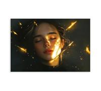 Gentle And Peaceful Girl, Canvas Poster Wall Art Decor Print Picture Paintings for Living Room Bedroom Decoration 16x24inch(40x60cm)