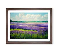 Gentle Bluebell Field Framed Print | A4 Walnut Framed Wall Art | Ready to Hang | Modern Nature Picture | Living Room Bedroom Lounge Office