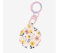 Gentle Blush-White Floral Print Round Acrylic Pet Tag, Dog Neck Pendant Tags for Pets Circular Dog Cat Collar Name Tags