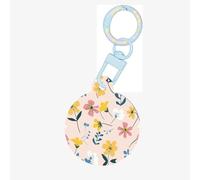 Gentle Blush-White Floral Print Round Acrylic Pet Tag, Dog Neck Pendant Tags for Pets Circular Dog Cat Collar Name Tags