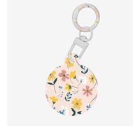 Gentle Blush-White Floral Print Round Acrylic Pet Tag, Dog Neck Pendant Tags for Pets Circular Dog Cat Collar Name Tags