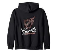 Gentle But Not Weak Shield Sword Warrior Zip Hoodie