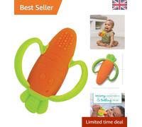 Gentle Carrot-Shaped Silicone Teether for Teething Relief - Easy to Hold