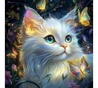 Gentle Cat Butterfly 1000 Piece Jigsaw Puzzles for Adults, Colourful, Fun, Challenging and Brainteasing Adults jigsaw puzzles 1000 Pieces, Beautiful Decoration Puzzle