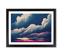 Gentle Clouds Framed Print | A2 Black Framed Wall Art | Ready to Hang | Modern Landscape Picture | Living Room Bedroom Lounge Office