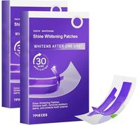Gentle Daily Purple Teeth Whitening Strips - Enamel Friendly, No Peroxide Formula for Sensitive Teeth, Reduce Surface Coffee & Tea Stains, Portable Teeth Care for Home & Travel (2 PCS)