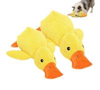 Gentle dog Calming Duck Dog Toy, Quacking Duck Toy, Yellow Plush Duck Dog Chew Toy,Interactive Play, Firm, Soft, Crinkly, for Small to Large Dogs (A+A)