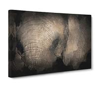 Gentle Elephant In Abstract Modern Art Canvas Wall Art Print Ready to Hang, Framed Picture for Living Room Bedroom Home Office Décor, 30x20 Inch (76x50 cm)