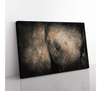 Gentle Elephant Painting Modern Art Canvas Wall Art Print Ready to Hang, Framed Picture for Living Room Bedroom Home Office Décor, 50x35 cm (20x14 Inch)
