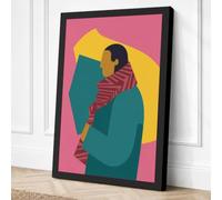 Gentle Embrace Modern Canvas Wall Art Print 30x20 Inch (76 x 51 cm)