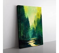 Gentle Forest Canvas Wall Art Print Ready to Hang, Framed Picture for Living Room Bedroom Home Office Décor, 60x40 cm (24x16 Inch)