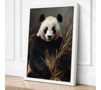 Gentle Giant Panda Minimalist Canvas Wall Art Print 24x16 Inch (61 x 41 cm)