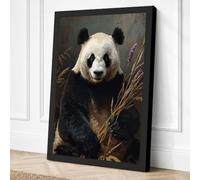 Gentle Giant Panda Minimalist Canvas Wall Art Print 24x16 Inch (61 x 41 cm)