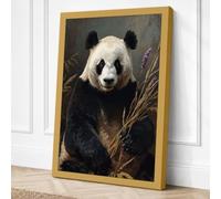 Gentle Giant Panda Minimalist Canvas Wall Art Print 24x16 Inch (61 x 41 cm)