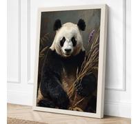 Gentle Giant Panda Minimalist Canvas Wall Art Print 30x20 Inch (76 x 51 cm)