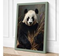 Gentle Giant Panda Minimalist Canvas Wall Art Print 30x20 Inch (76 x 51 cm)