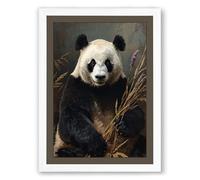 Gentle Giant Panda Minimalist Framed Wall Art Print A2 (59.4×42cm) White, Wall Decor for Living Room, Bedroom, Office & Home, Ready to Hang, Art Gift