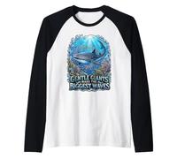 Gentle Giants Make The Biggest Waves Whale Shark Ocean Raglan Baseball Tee