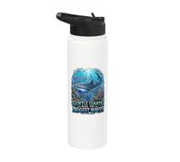 Gentle Giants Make The Biggest Waves Whale Shark Ocean Stainless Steel Insulated Water Bottle
