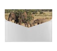 Gentle Gray Elephant Pair Expanding File Organizer, Multi-Pocket Accordion Folder, Document Storage and Office Supplies