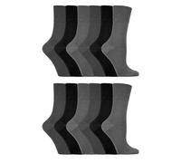 Gentle Grip 12 pack ladies patterned wide top socks in 20 styles (GG12)