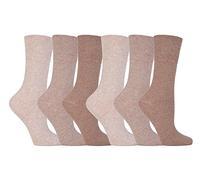 Gentle Grip - 6 pairs diabetic socks woman without elastic band printed 37-42 eur, beige, 37-42