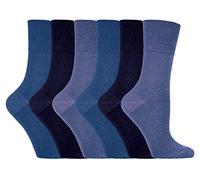 Gentle Grip 6 Pairs Ladies Cotton No Elastic Socks 4-8 uk, 37-42 eur (4-8 uk, 37-42 eur, GG16)