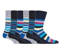 Gentle Grip 6 Pairs mens no elastic socks 6-11 uk, 39-45 eur Assorted colours (MGG563)