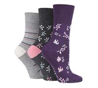 Gentle Grip - 6 Pairs of Cotton Rich Everday Ladies Non Elastic Socks | Soft Top (4-8, SOLRH214)