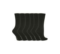 6 Pairs Ladies Gentle Grip No Elastic Socks 4-8 uk, 37-42 eur (GG67 Black)