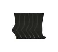 6 Pairs Ladies Gentle Grip No Elastic Socks 4-8 uk, 37-42 eur (GG67 Black)