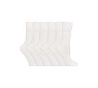 Gentle Grips - 6 Pairs of Ladies Diabetic Sock with Honey Comb Top and Hand linked Toe Seams - 4-8 UK 37-42 Eur (Whites)