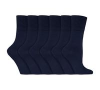 Gentle Grip - 6 Pairs of Ladies Diabetic Sock with Honey Comb Top and Hand linked Toe Seams - 4-8 UK 37-42 Eur (Blues 37)