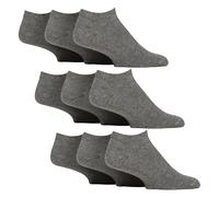 Gentle Grip 9 Pack Mens Diabetic Trainer Socks Extra Wide Socks for Swelling (UK, Numeric, 12, 14, Regular, Regular, Grey)