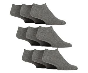 Gentle Grip 9 Pack Mens Diabetic Trainer Socks Extra Wide Socks for Swelling (UK, Numeric, 6, 11, Regular, Regular, Grey)
