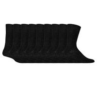 Gentle Grip 9 Pairs Men's Non Elastic Cotton Socks - Soft, Loose Top Socks | Diabetic Friendly (6-11, Black)
