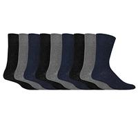 Gentle Grip 9 Pairs Men's Non Elastic Cotton Socks - Soft, Loose Top Socks | Diabetic Friendly (6-11, BNG)