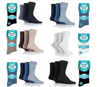 Gentle Grip Diabetic Socks For Men 6-11, Non Elastic Loose Fit Honeycomb Socks, Smooth Hand Linked Toe Seams Sock For Diabetes Swollen Legs (12 Pairs, White)