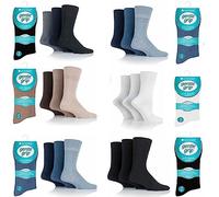 Gentle Grip Diabetic Socks For Men 6-11, Non Elastic Loose Fit Honeycomb Socks, Smooth Hand Linked Toe Seams Sock For Diabetes Swollen Legs (3 Pairs, Random Colors)