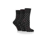 Gentle Grip - Ladies 12 pairs of Non-Elastic Loose Top Socks with Honey Comb Top and Hand linked Toe Seams - Ideal for Diabetics - 4-8 UK Women's Shoe Size (FLORAL ENCHANTMENT - Black/Charcoal/Lilac)