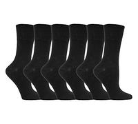 Gentle Grip - Ladies Diabetic Sock with Honey Comb Top and Hand linked Toe Seams - 4-8 UK 37-42 Eur (Black)